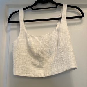 Abercrombie White Tweed Crop Top